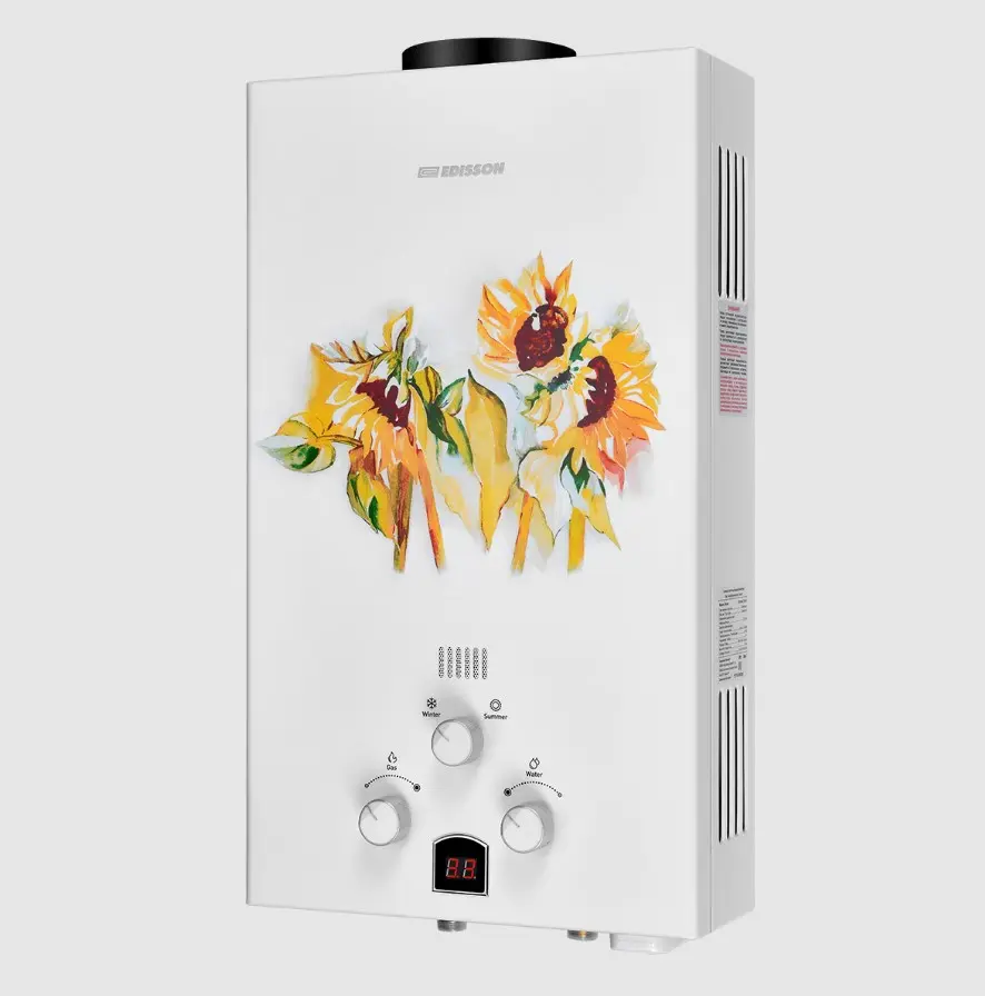 Газовая колонка Edisson E 20 GD (подсолнухи) Водонагреватели Магазин инженерной сантехники Олимп