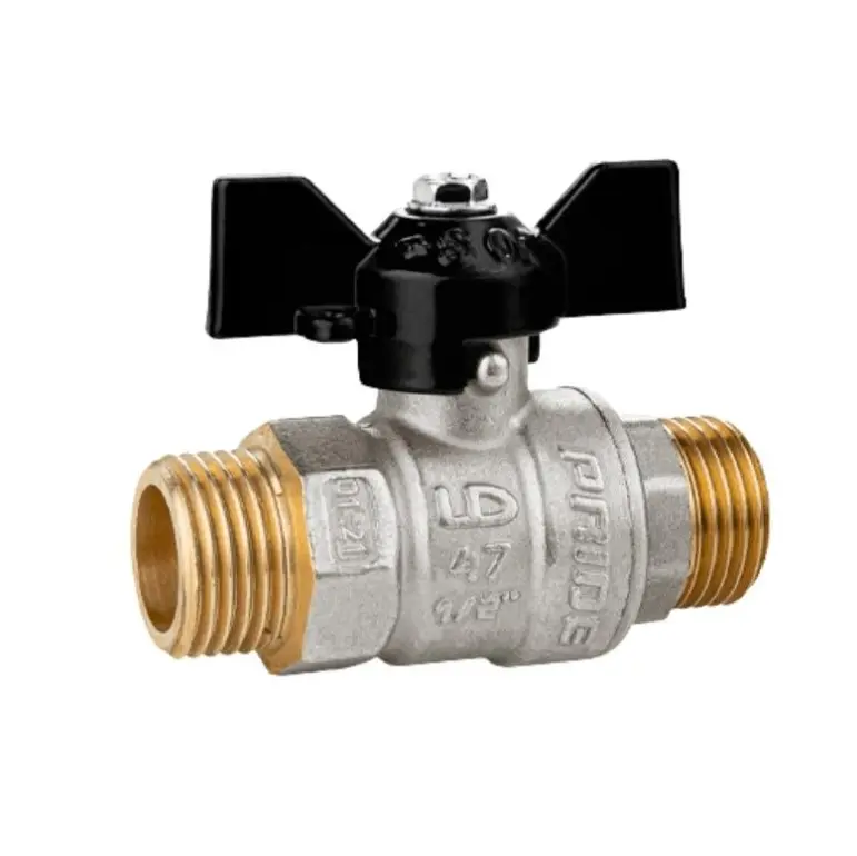 Кран шаровый 1/2" нар-нар LD Ру 40 бабочка