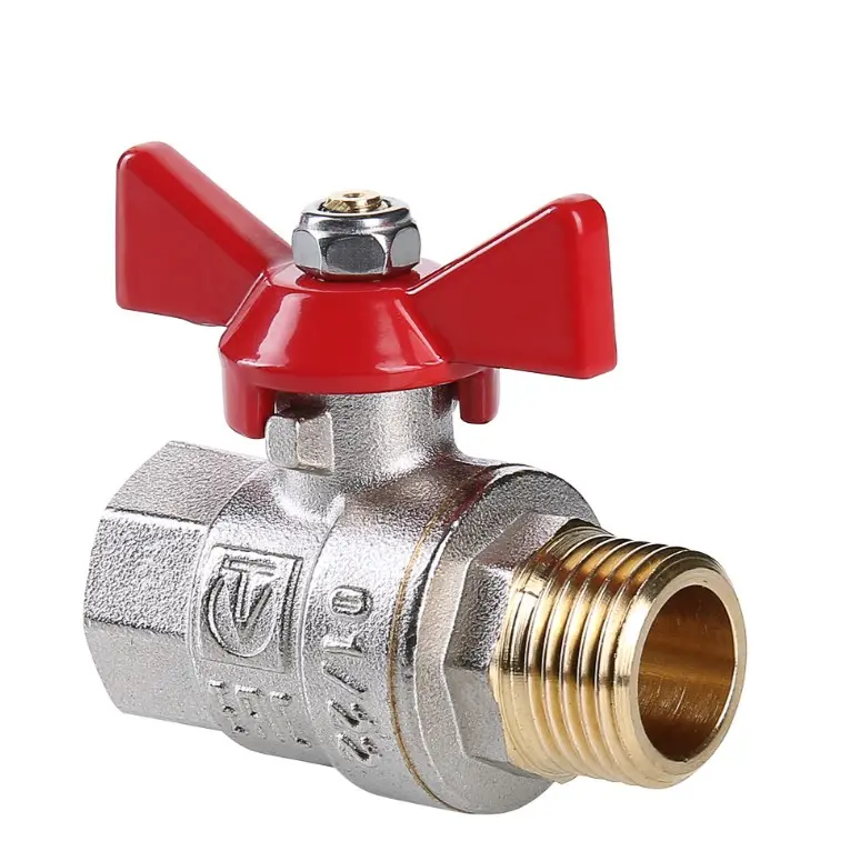 Кран шаровой Valtec Base 1/2" вн-нар (VT.218.N.04) бабочка