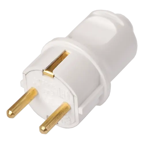 Вилка (с/з, 16А, 250В) белая, Bylectrica, арт.В16-379