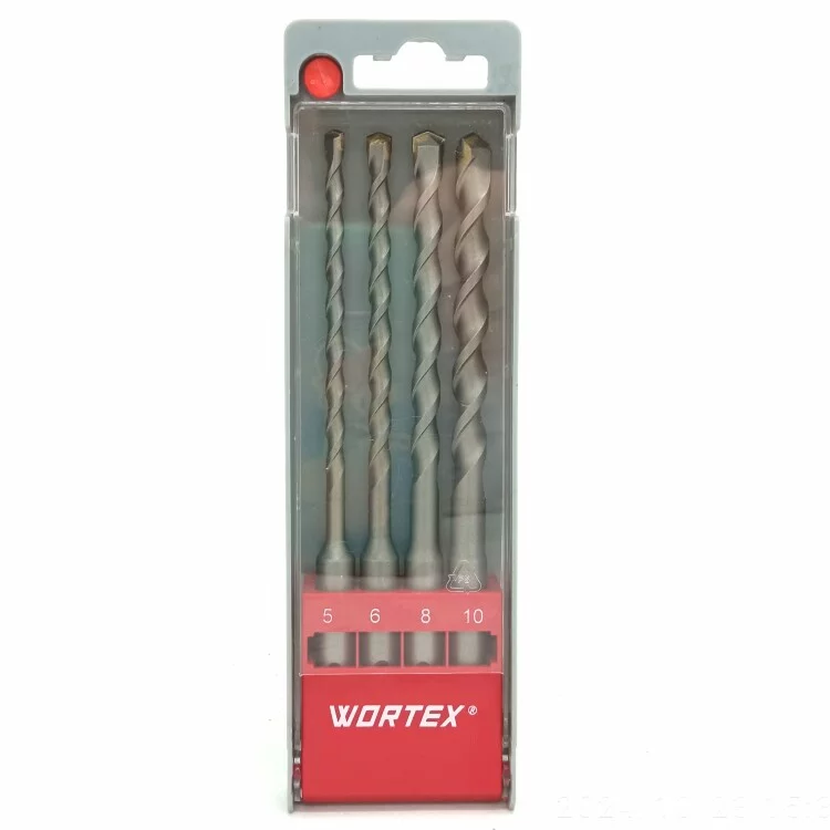 Набор буров (сверл) SDS-plus 4 шт. WORTEX, арт.WHDS5010C10427
