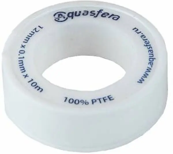 Лента ФУМ PTFE 6020 12ммх0,1ммх10м катушка среда: вода Aquasfera 6020-02 в магазине инженерной сантехники в гродно Лента ФУМ PTFE 6020 12ммх0,1ммх10м катушка среда: вода Aquasfera 6020-02