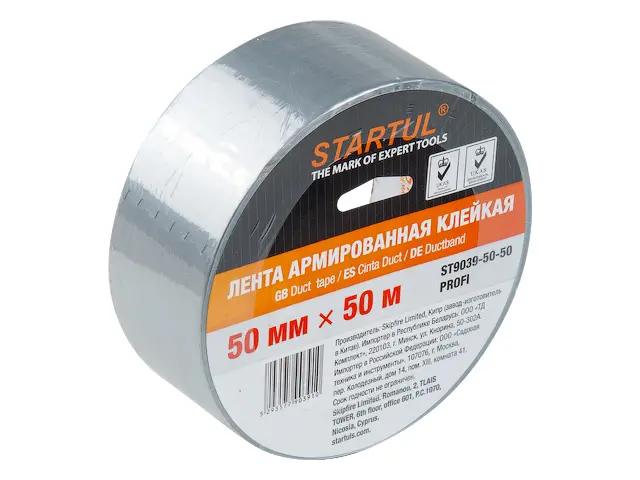 Лента армированная клейкая 50ммх50м STARTUL PROFI (ST9039-50-50), арт.ST9039-50-50